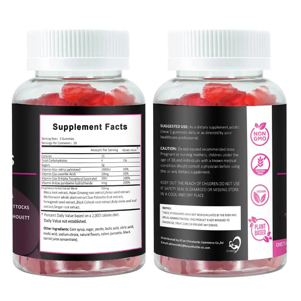 Aromlife BBL Gummies for Women, Pack of 3, Bear Shape Booty Gummies with Herbal Ingredients, BBL Vitamin Gummy with Fenugreek, Asian Ginseng, Motherwort, Saw Palmetto, Anise Seed & Vitamin C Aromlife Au supplements