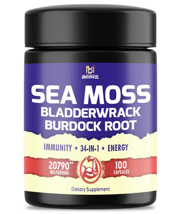 BMVINVOL 100 Capsules - Sea Moss Capsules 20790mg with Bladderwrack, Burdock BMVINVOL Au supplements