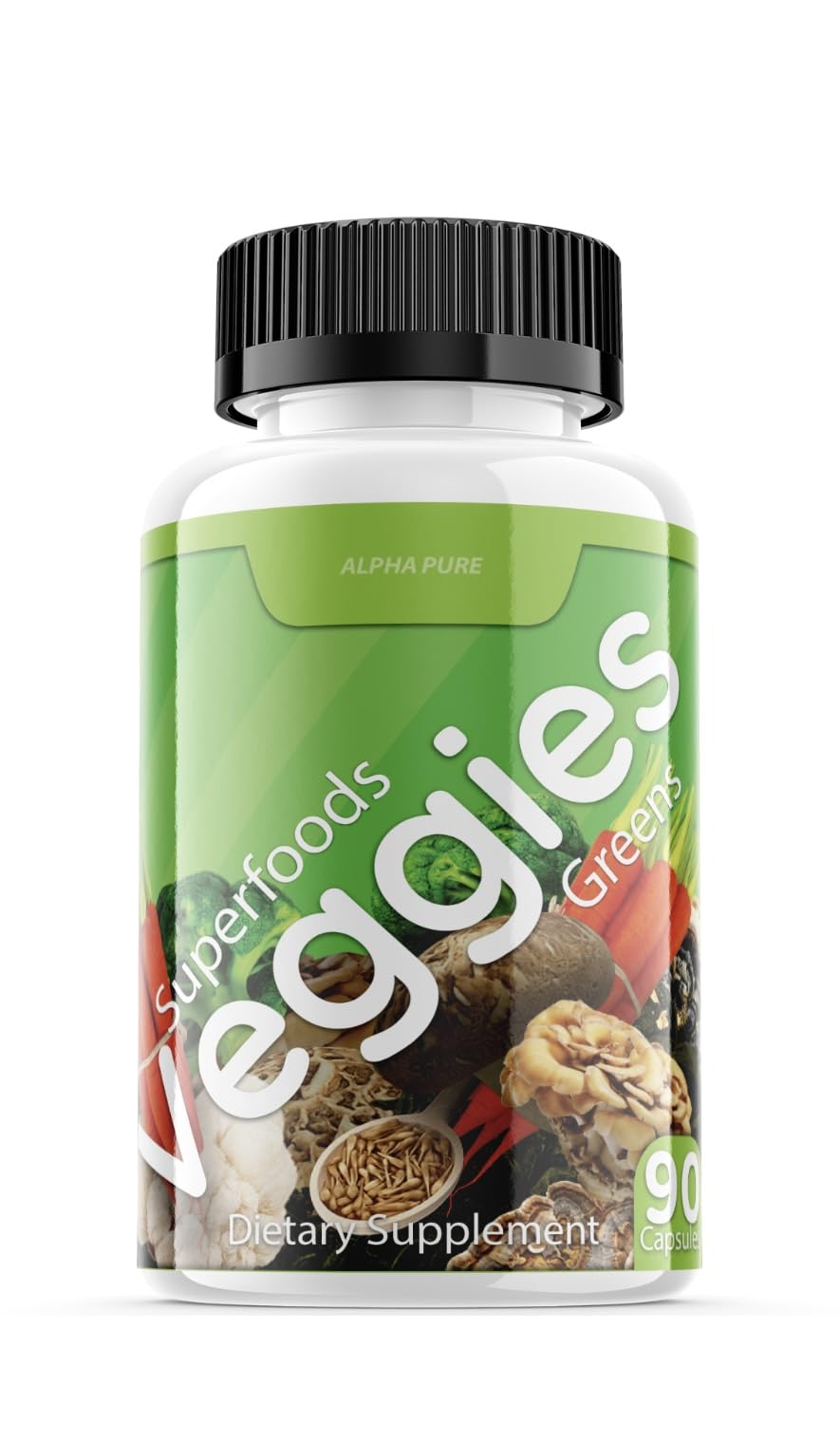 Alpha Pure Superfoods Reds Fruits and Greens 180 Capsules Vegetables Fruits and Veggies Superfood | Natural Balance of 90 Fruit Capsules, 90 Veggie Capsules for Men, Women Vitamins and Minerals Alpha Pure Au supplements