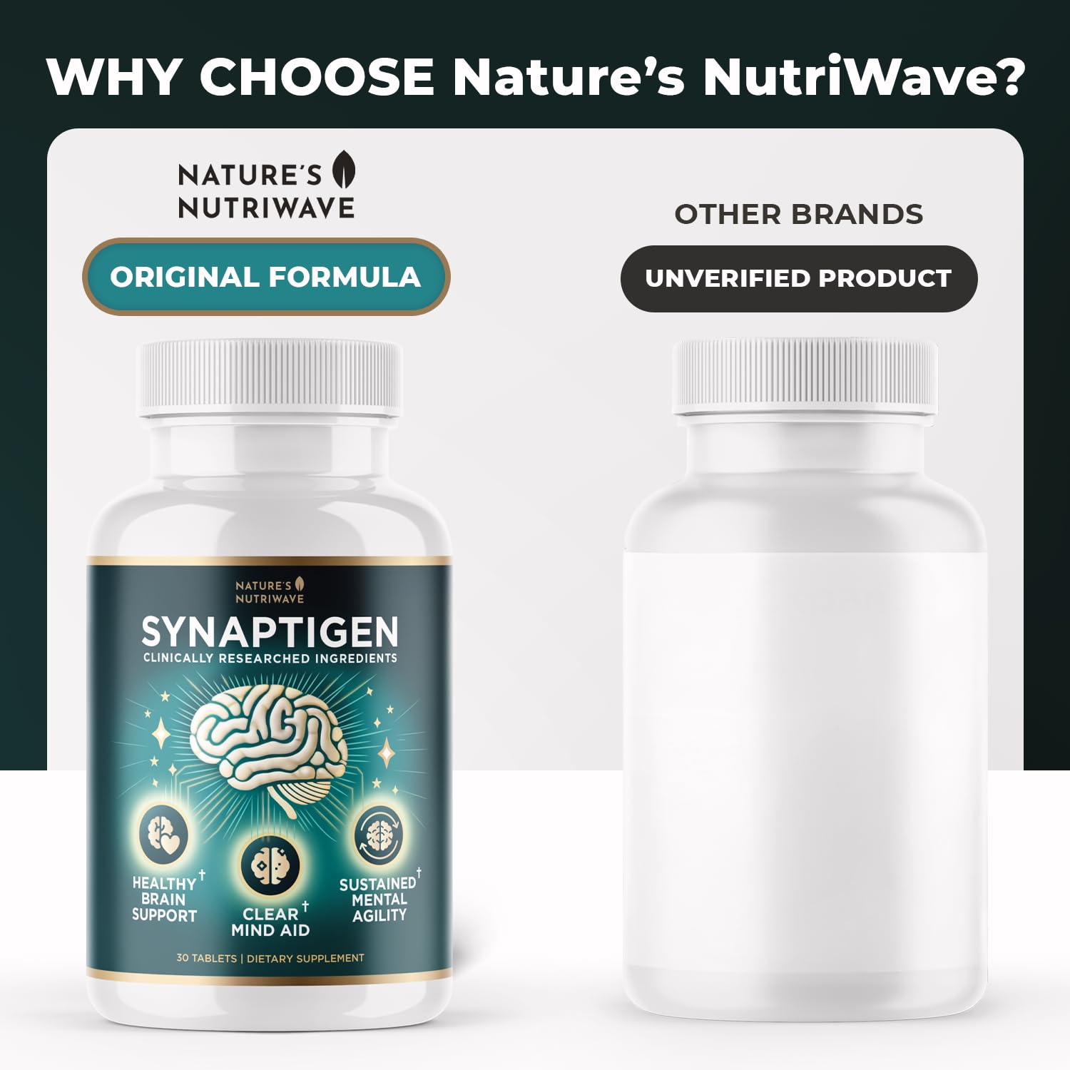 Nature’s NutriWave Synaptigen – Natural Supplement with Inulin Powder, Probiotics 3.5 Billion CFU, for Daily Wellness – Made in USA, Non-GMO, 30 Tablets - 6 Month Supply Nature’s NutriWave Au supplements