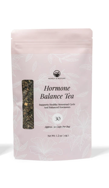 Remedy & Restore Herbal Tea for Hormone Balance - Natural Menstrual Cycle Support, Spearmint Flavor, Loose Leaves, 1 Count Remedy & Restore Au supplements