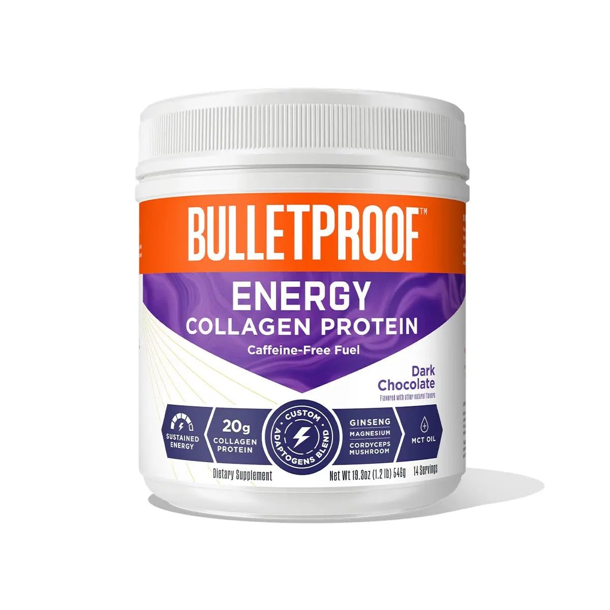Bulletproof Dark Chocolate Energy Collagen Protein, 19.3 Ounces, Caffeine-Free Fuel Bulletproof Au supplements