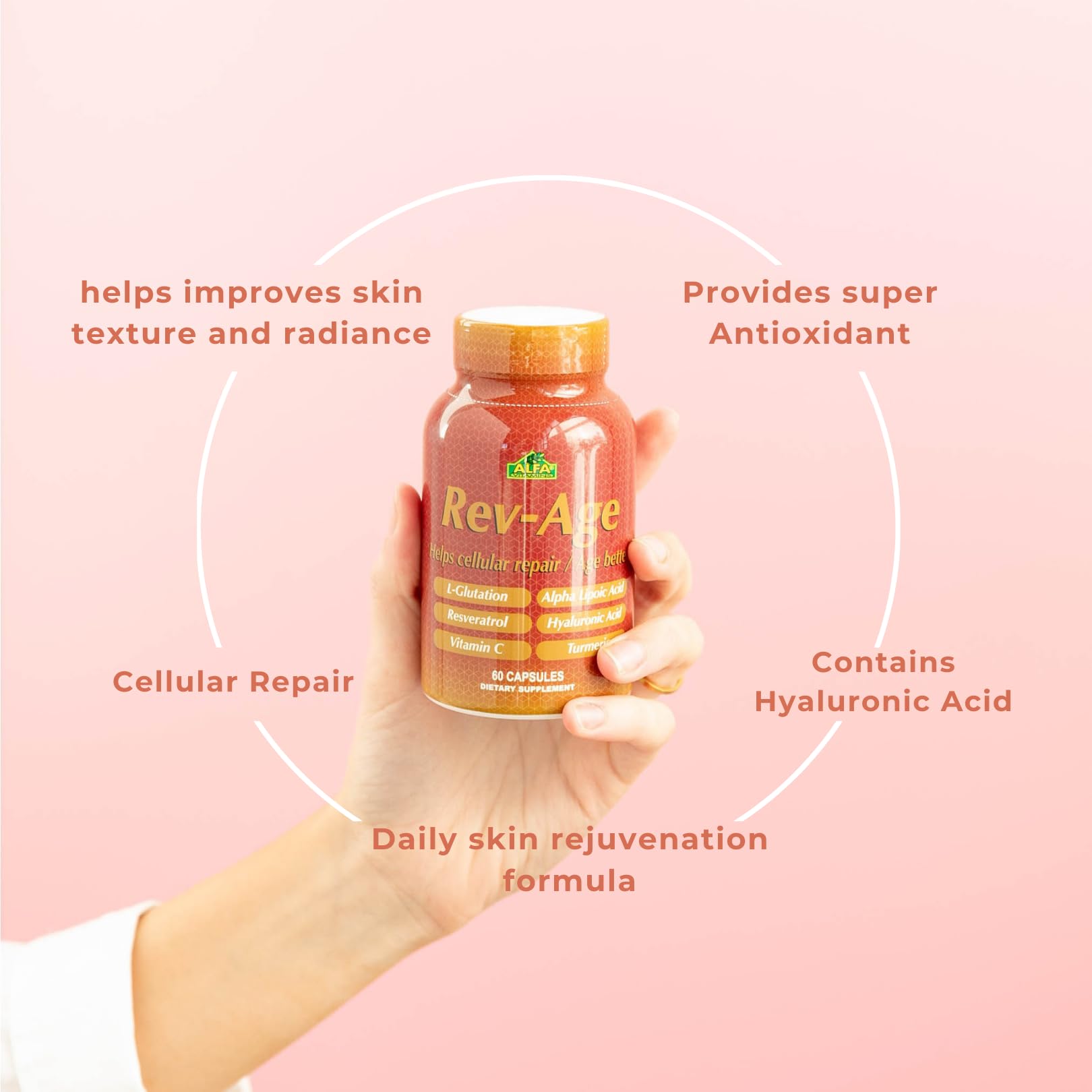 ALFA VITAMINS Rev-Age Cellular Repair Supplement for Anti-Aging & Immune System Support - 60 Capsules ALFA VITAMINS Au supplements