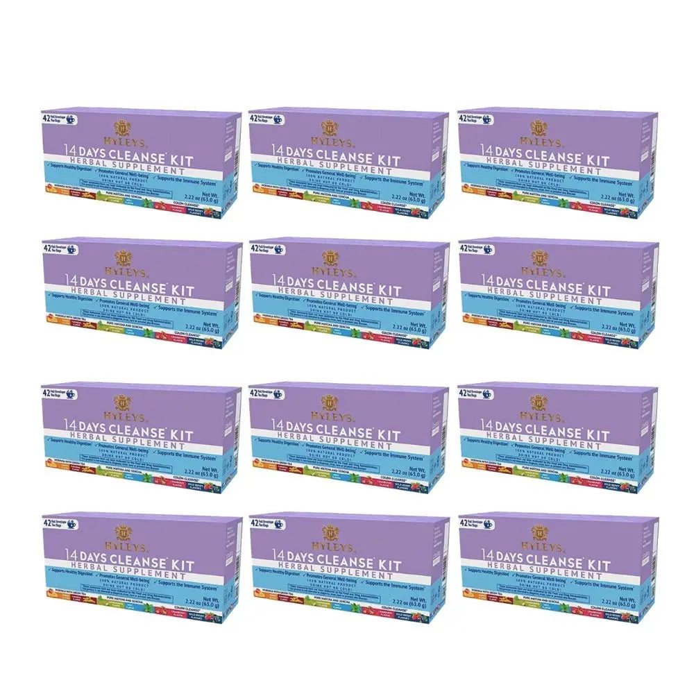 12 Pack of Hyleys Wellness 14 Days Cleanse Kit - 42 Tea Bags (100% Natural, Sugar Free HYLEYS Au supplements