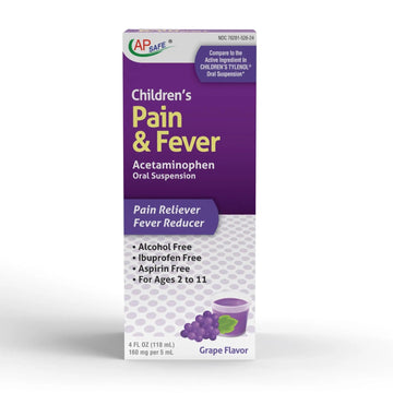APSAFE Children's Pain&Fever Relief Acetaminophen Oral Suspension Grape Flavor 4oz APSAFE Au supplements