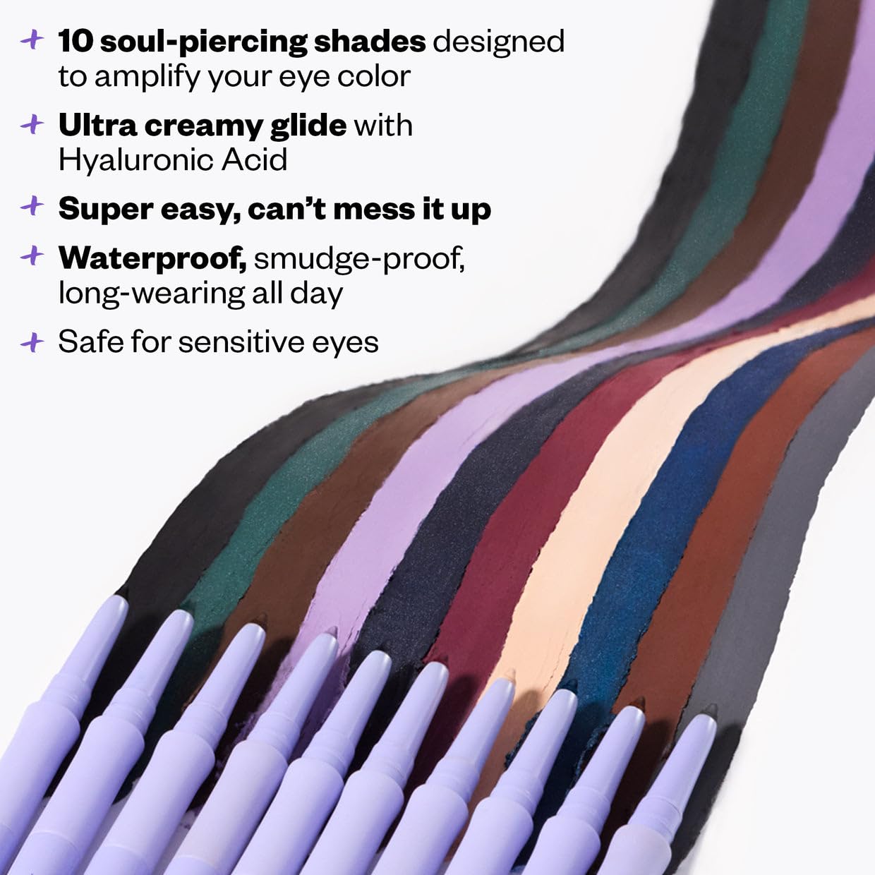 Kosas Soulgazer Gel Eyeliner (Enigma) - Waterproof, Smudge-Proof Pen with Hyaluronic Acid - Retractable Eyeliner Pencil with Sharpener & Smudger, Long-Lasting - Blackened Blue Satin Kosas Au supplements