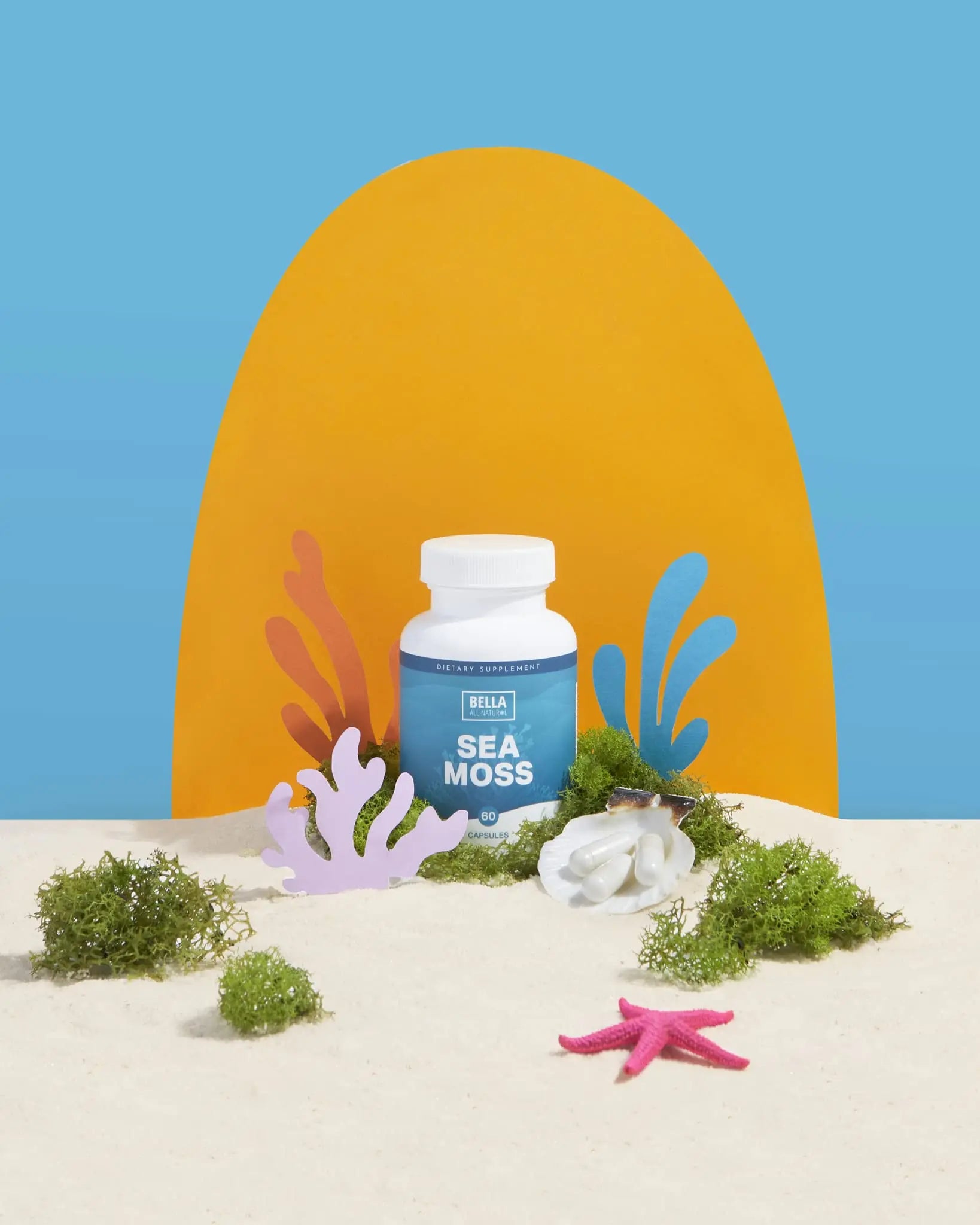 Bella All Natural Sea Moss Vitamins | Pure Sea Moss | Irish Sea Moss, 60 Capsules Bella All Natural Au supplements