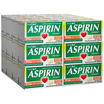 HealthA2Z Aspirin 81mg Low Strength | Enteric Coated | 24 Packs of 40 Counts (960 Tablets Total) | Value Package HealthA2Z Au supplements