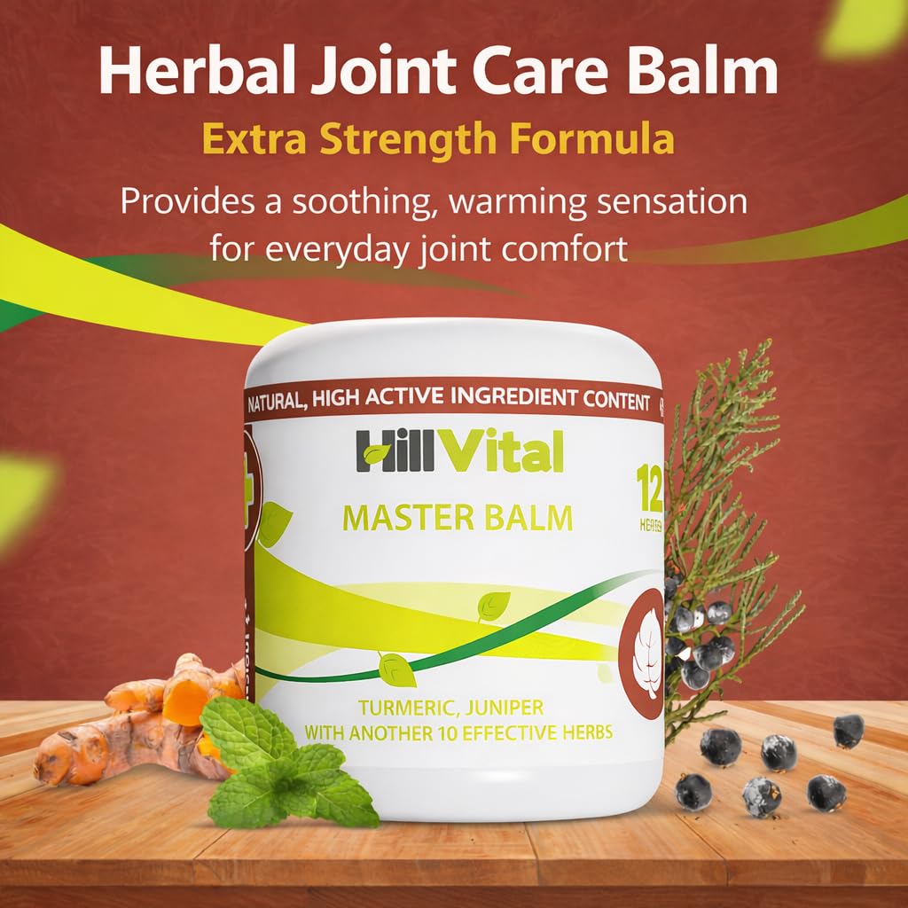 HillVital Herbal Joint Care Balm – Soothing Arnica & Turmeric Blend for Muscles & Joints – Lightweight Herbal Cooling Gel with Mint & Rosemary – Fast-Absorbing Natural Topical Cream Hill Vital Natural Solutions Au supplements