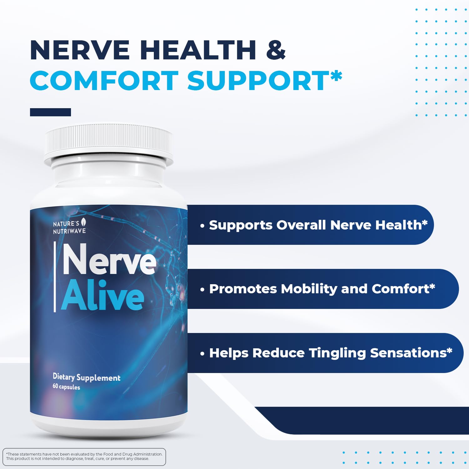 NerveAlive – Natural Daily Wellness Supplement w/ Passionflower, Marshmallow Root & Prickly Pear Extract – 100% Natural Ingredients, Non-GMO, GMP Certified, Made in USA – 60 Capsules, 3 Month Supply Nature’s NutriWave Au supplements