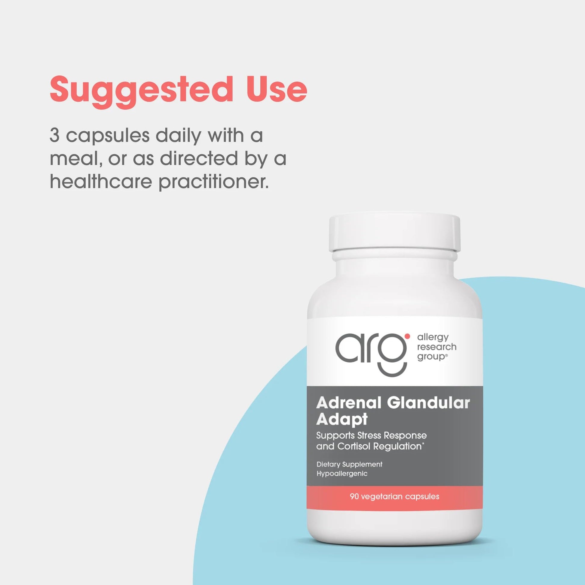 Allergy Research Group - Adrenal Glandular Adapt - Supports Healthy Stress Response and Cortisol Regulation - Hypoallergenic - 90 Vegetarian Capsules Allergy Research Group Au supplements