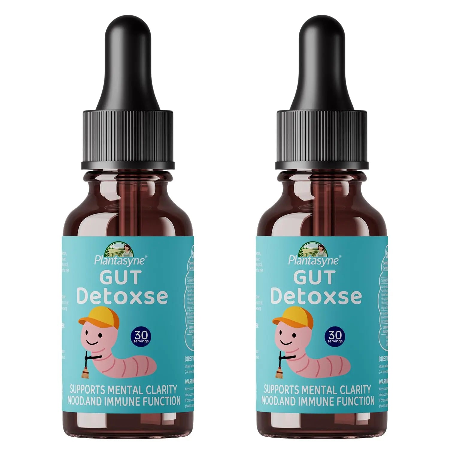 Plantasyne Herbal Gut Cleanse Drops with Black Walnut Hull & Barberry Root | Gentle Liquid Detox for Gut & Colon Support | for Adults & Kids|30 Servings Plantasyne Au supplements