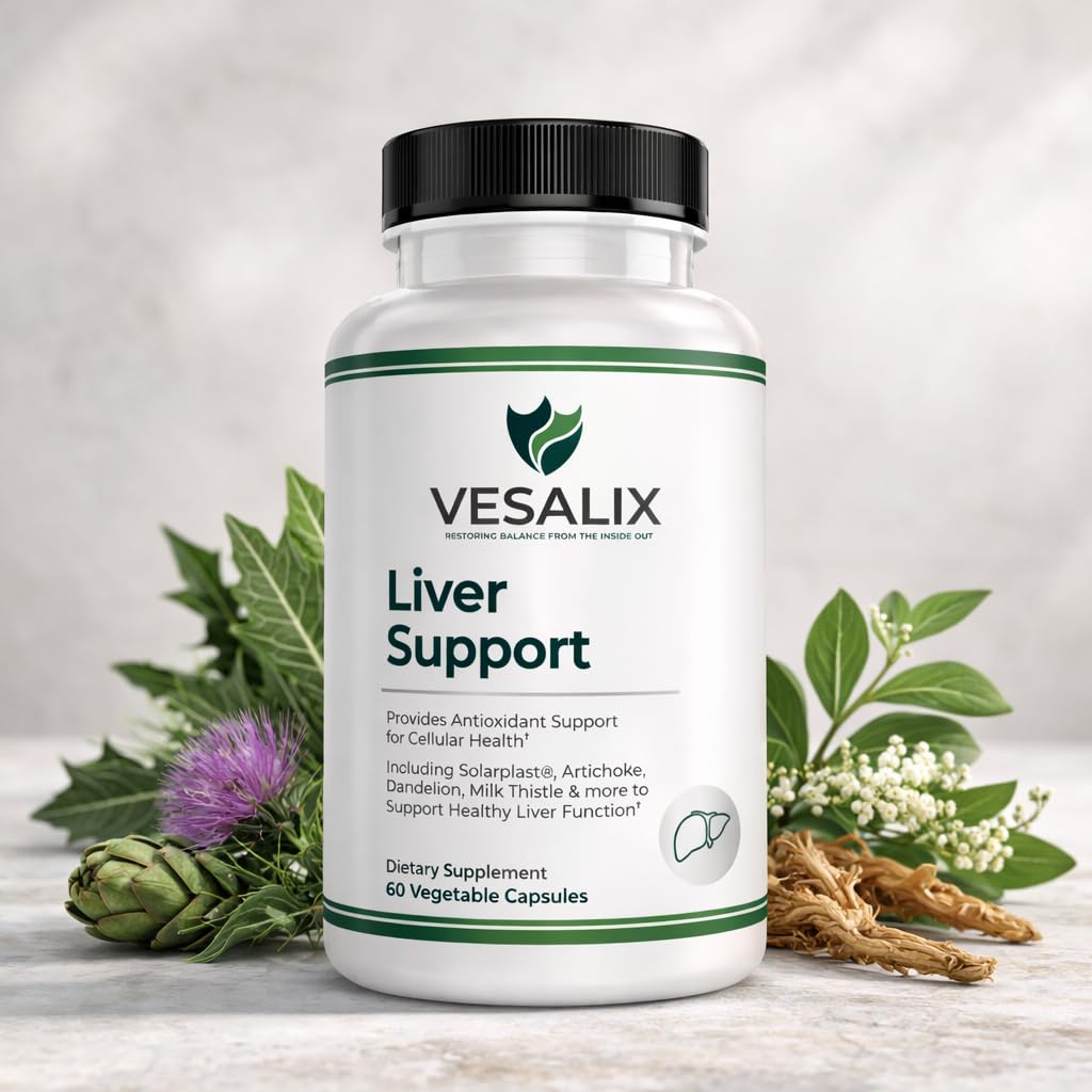 VESALIX Liver Support Supplement for Adults 40+ – Milk Thistle, Artichoke & Dandelion with Digestive Enzymes – Supports Digestion & Cellular Health – 60 Vegetarian Capsules VESALIX Au supplements