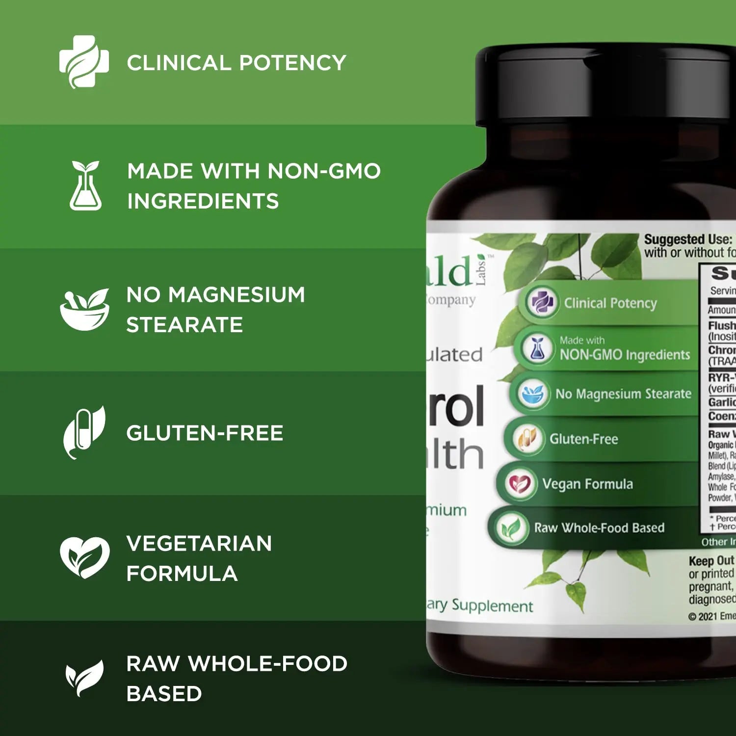 EMERALD LABS Cholesterol Health (90 Caps) & Pomegranate Extract (60 Caps) - Supports Heart Health & Immune Function - Gluten Free & Vegan EMERALD LABS Au supplements