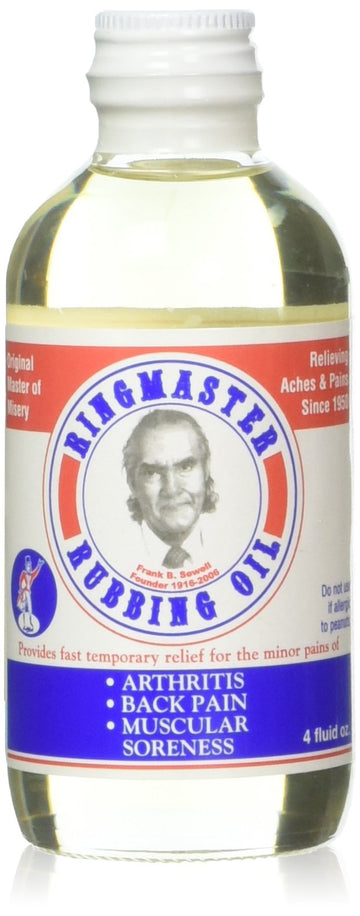 Ringmaster Rubbing Oil – 4 oz Massage Oil for Pain Relief and Muscle Recovery – Warming, Fast Absorbing, Non-Greasy Formula for Sore Muscles and Joint Comfort Ringmaster Rubbing Oil Au supplements