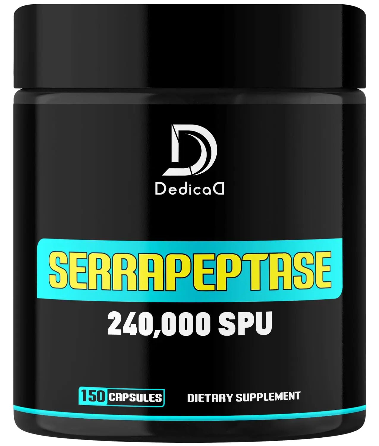 DEDICAD Serrapeptase Supplement 240,000 SPU - 150 Capsules for Smooth Breathing, Heart Health & Immune System Support - 75-Serving Supply DEDICAD Au supplements