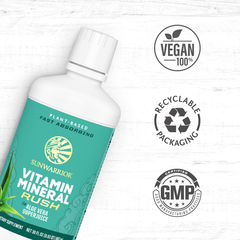 Sunwarrior Liquid Multivitamin Supplements & Minerals Vegan Plant-Based with Aloe Vera for Men and Women | Energy & Immune Support Gluten Sugar Dairy Free | 30 Fl Oz Sunwarrior Au supplements