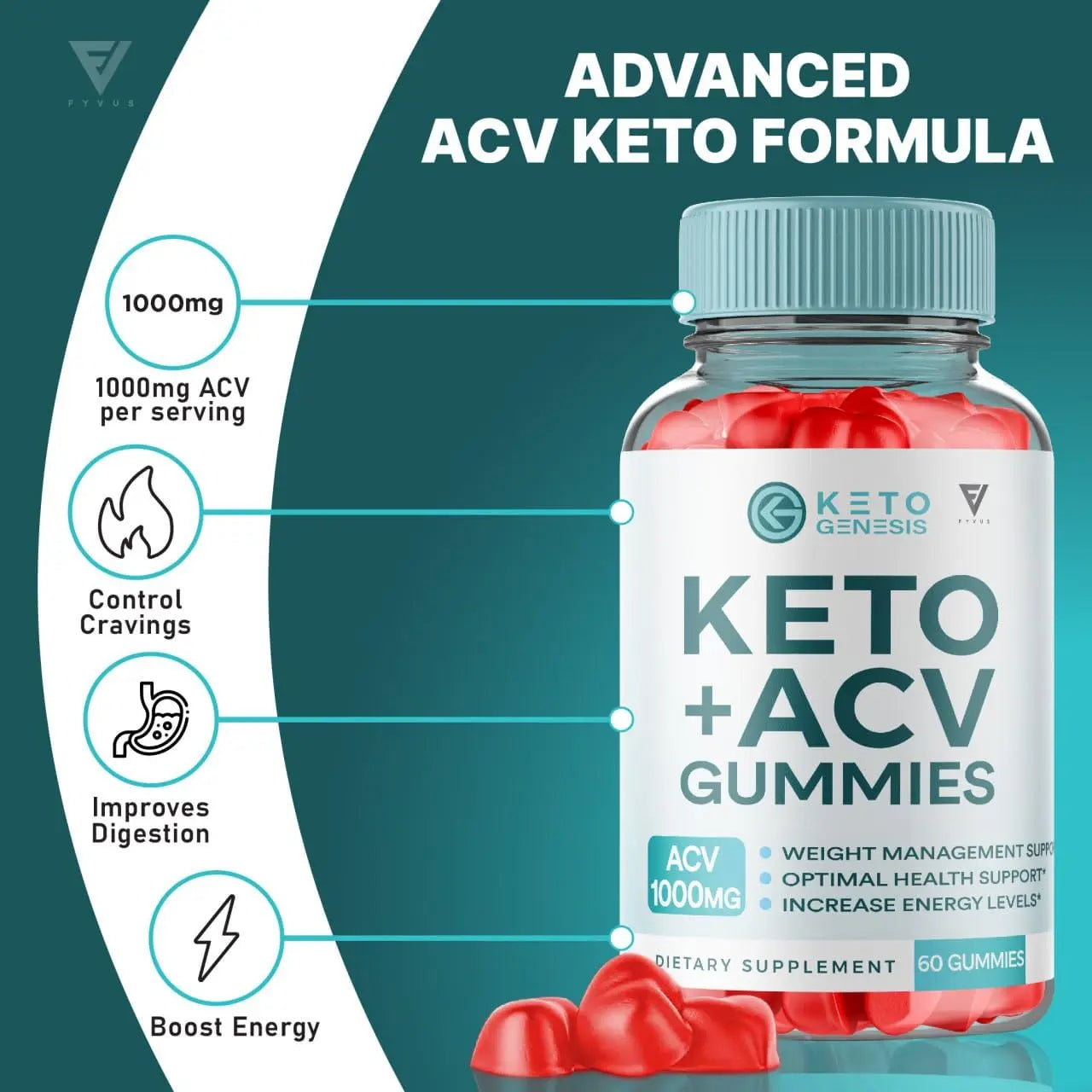 (2 Pack) Keto Genesis Keto ACV Gummies Advanced Weight Loss, Ketogenesis Keto Fyvus Au supplements