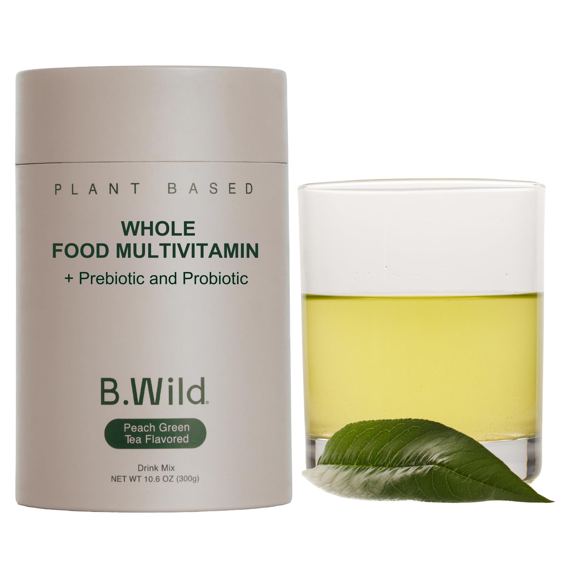 B.WILD Plant-Based Multivitamin Superfood Drink Mix – Refreshing Peach Green Tea with Vitamins, Minerals, Prebiotics & Probiotics for Gut Health & Daily Wellness – 30 Servings – Vegan, Gluten-Free B.WILD Au supplements