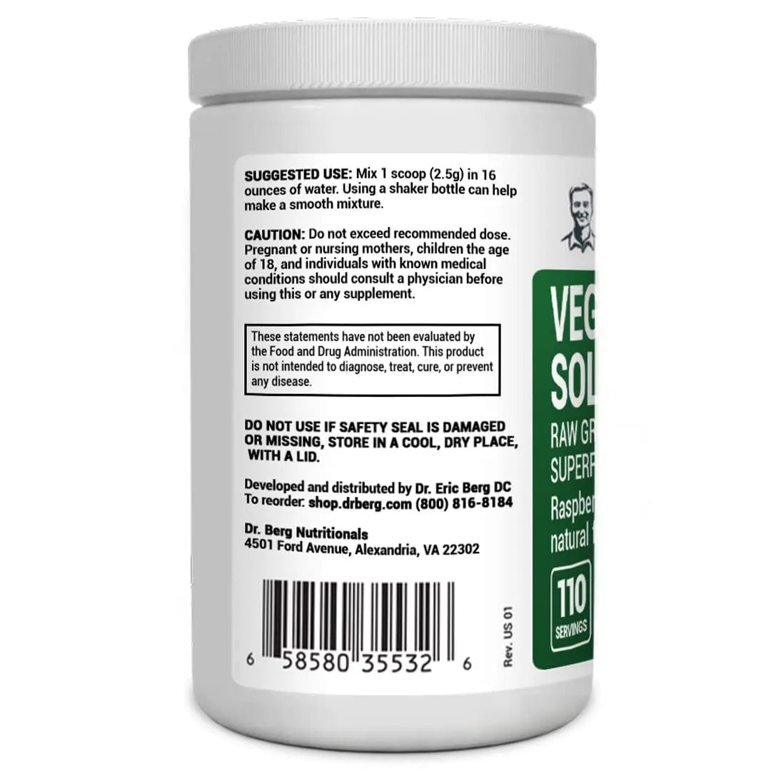 Dr. Berg's (Veggie Solution) Organic Super Greens Powder w/Spirulina - Raw Green Dr. Berg Nutritionals Au supplements