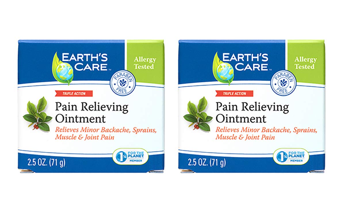 Earth's Care Triple Action Pain Relieving Ointment, No Parabens, Colors or Fragrances, Allergy-Tested 2.5 OZ. (2 Jars) Earth's Care Au supplements