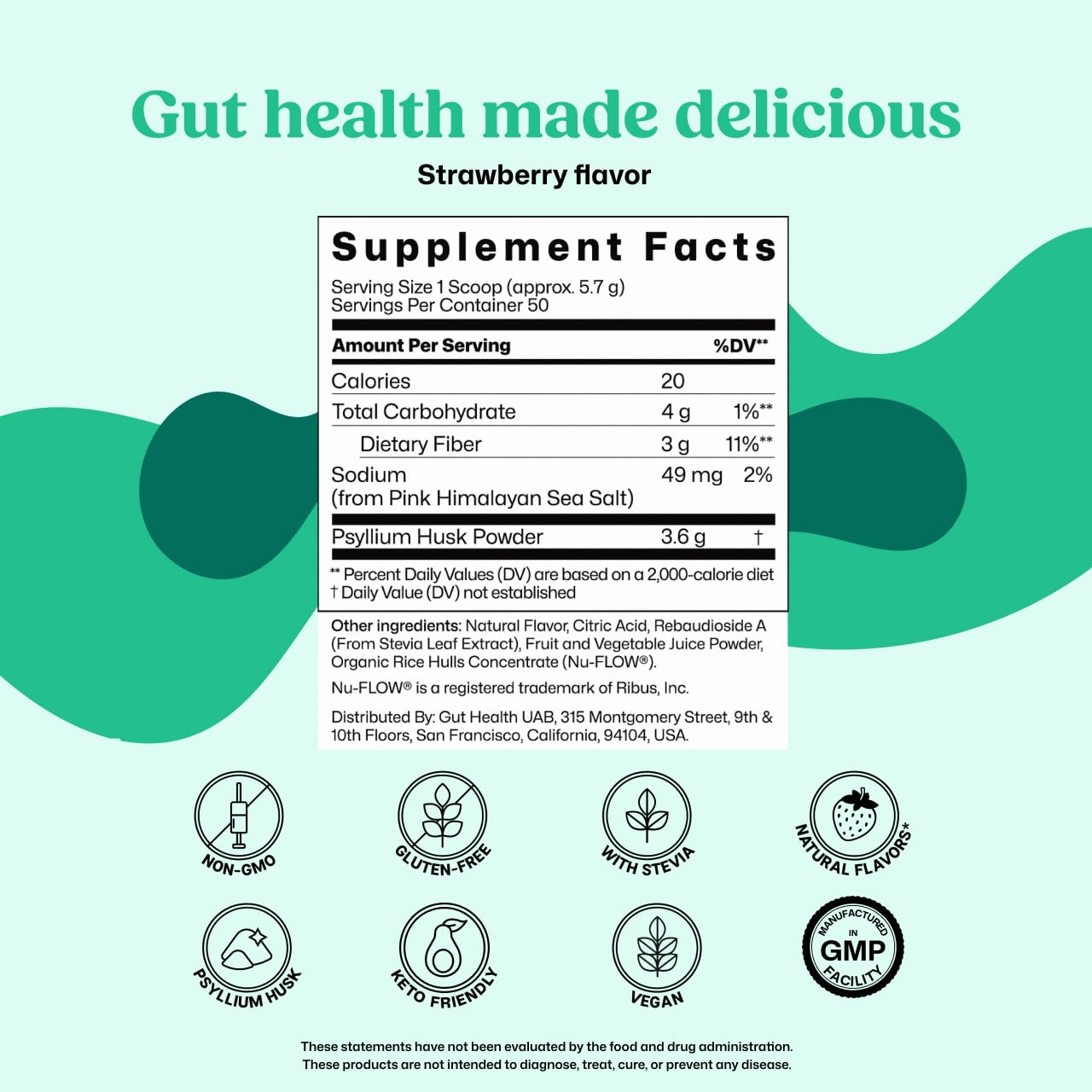 ColonBroom Psyllium Husk Powder - Colon Cleanse for Bloating Relief & Gut Health - Fiber Powder Drink - Easy to Mix - Vegan, Gluten Free, Non-GMO - Strawberry (100 Servings) ColonBroom Au supplements