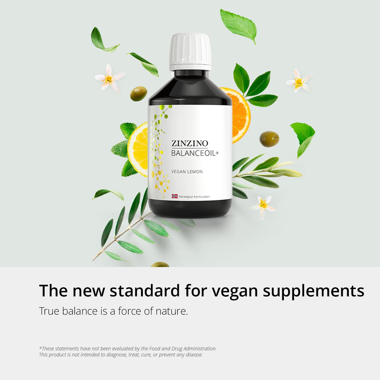 Zinzino - BalanceOil+ Vegan Lemon, Synergistic Blend with Marine Micro-Algae, Olive Oil, Ahiflower Seed Oil, Vegan Vitamin D3-300 ml ZINZINO Au supplements
