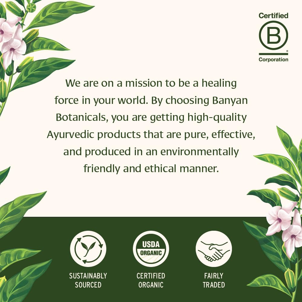 Banyan Botanicals Organic Tranquil Mind – Nervous System Support & Physical Relaxation Supplement – with Skullcap, Passionflower & Gotu Kola – Non-Drowsy Systemic Grounding – 90 Tablets – USDA Organic Banyan Botanicals Au supplements