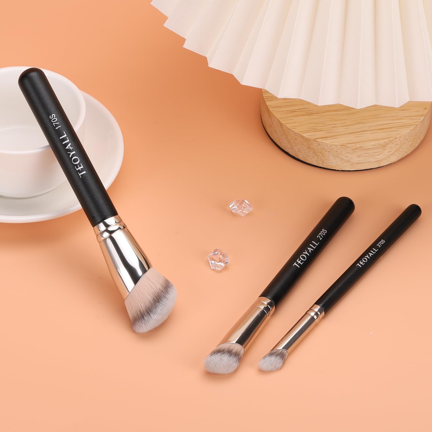 TEOYALL Foundation Contour Conceal Brush Set, 3PCS Angled Synthetic Kabuki Brush for Blending Setting Buffing with Liquid, Cream and Powder Cosmetic (170S/270S/370S) TEOYALL Au supplements