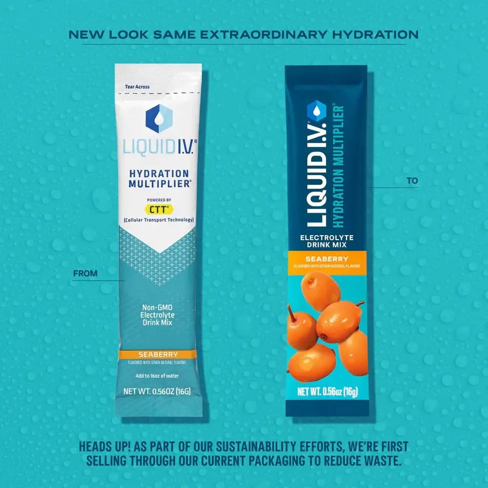 Liquid I.V.® Hydration Multiplier - Seaberry | Electrolyte Powder Drink Mix | 1 Pack (16 Servings) Liquid I.V. Au supplements