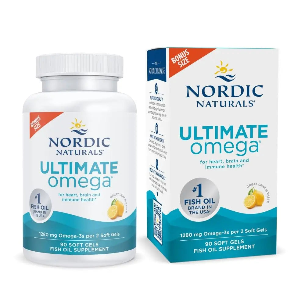 Nordic Naturals Ultimate Omega, Lemon Flavor - 90 Soft Gels - 1280 mg Omega-3 - High-Potency Omega-3 Fish Oil Supplement with EPA & DHA Nordic Naturals Au supplements
