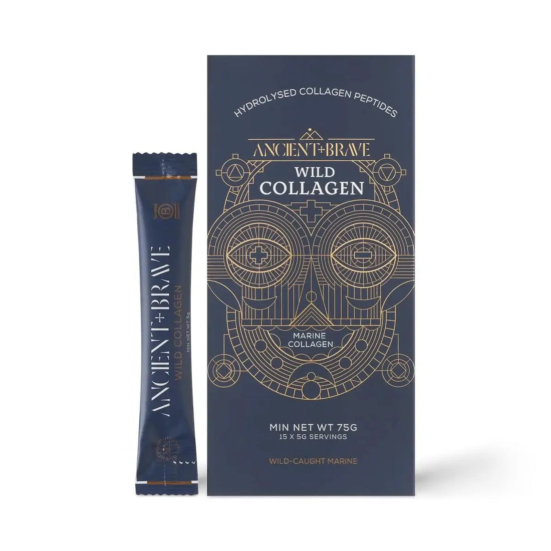 Ancient + Brave Wild Collagen Sachets 15 x 5g - Wild Caught Marine Collagen Powder Ancient + Brave Au supplements