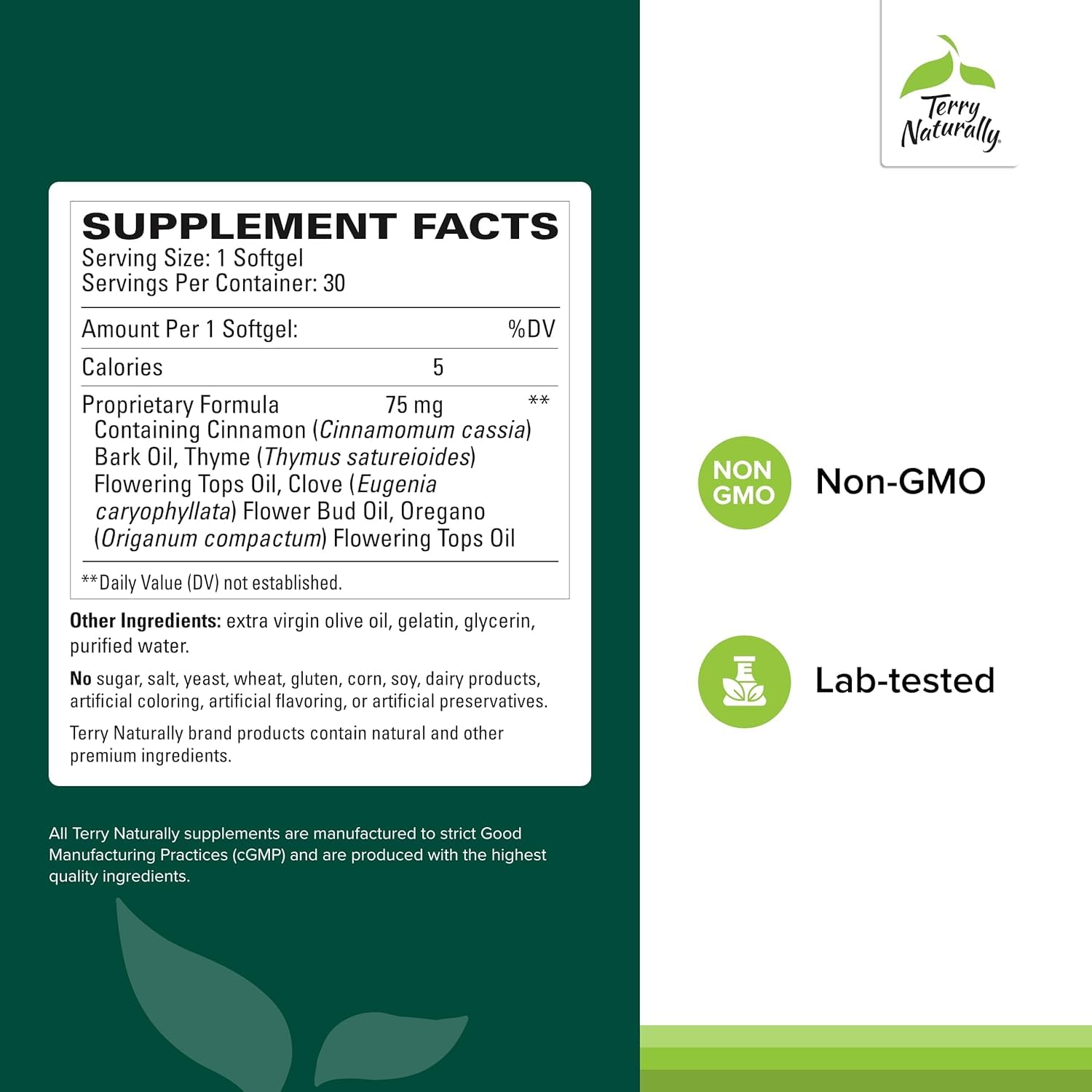 Terry Naturally Bacteril - Intestinal Support Supplement with Clove, Cinnamon, Thyme & Oregano - Immune Support Supplement with Antioxidant Support - Intestinal Support - 30 Softgels (Pack of 2) Terry Naturally Au supplements