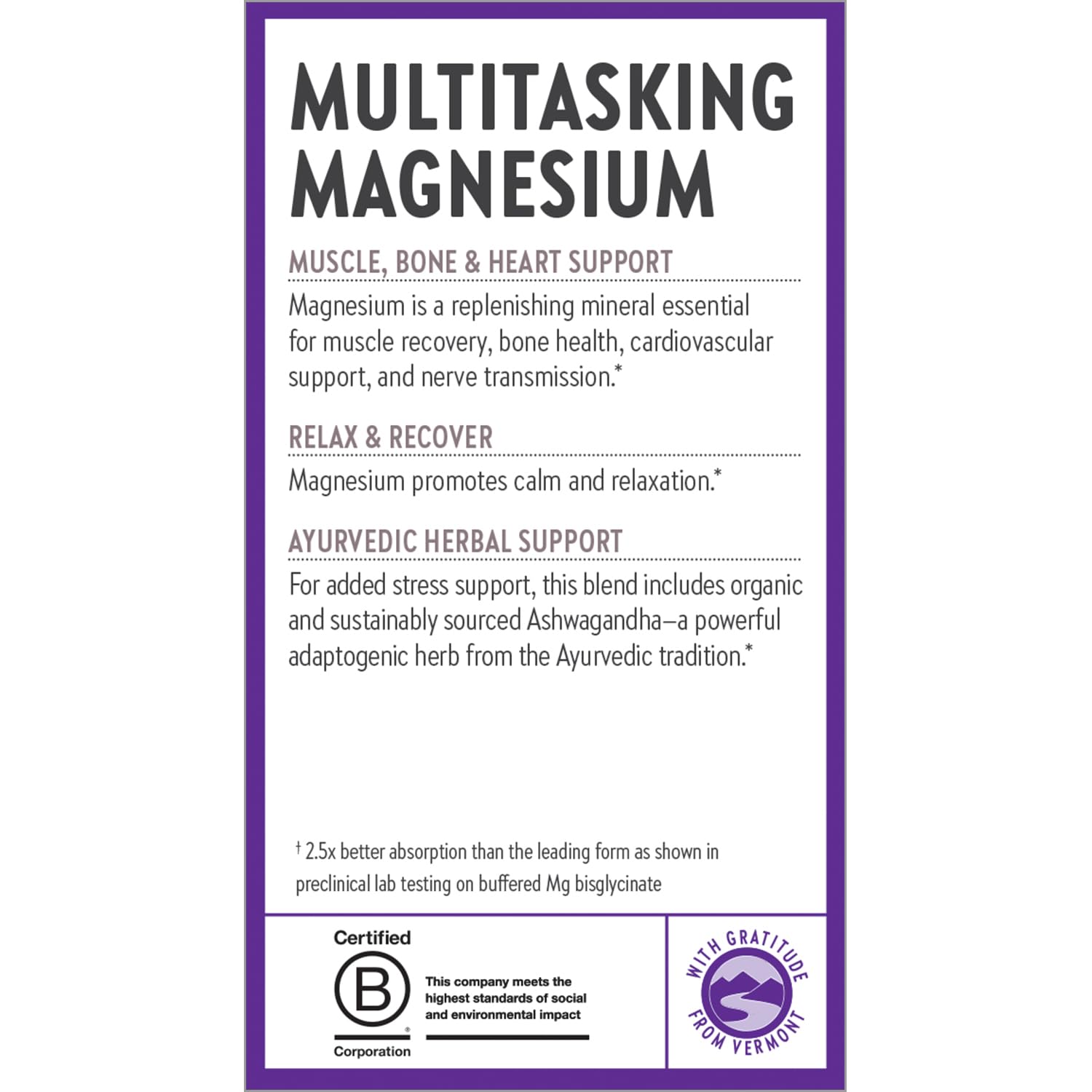 New Chapter Magnesium + Ashwagandha Supplement, 325 mg with Magnesium Glycinate for Muscle Relaxation & Recovery, Heart, Nerve & Bone Health, 2.5X Absorption, Non-GMO - 30 ct (1 Month Supply) New Chapter Au supplements