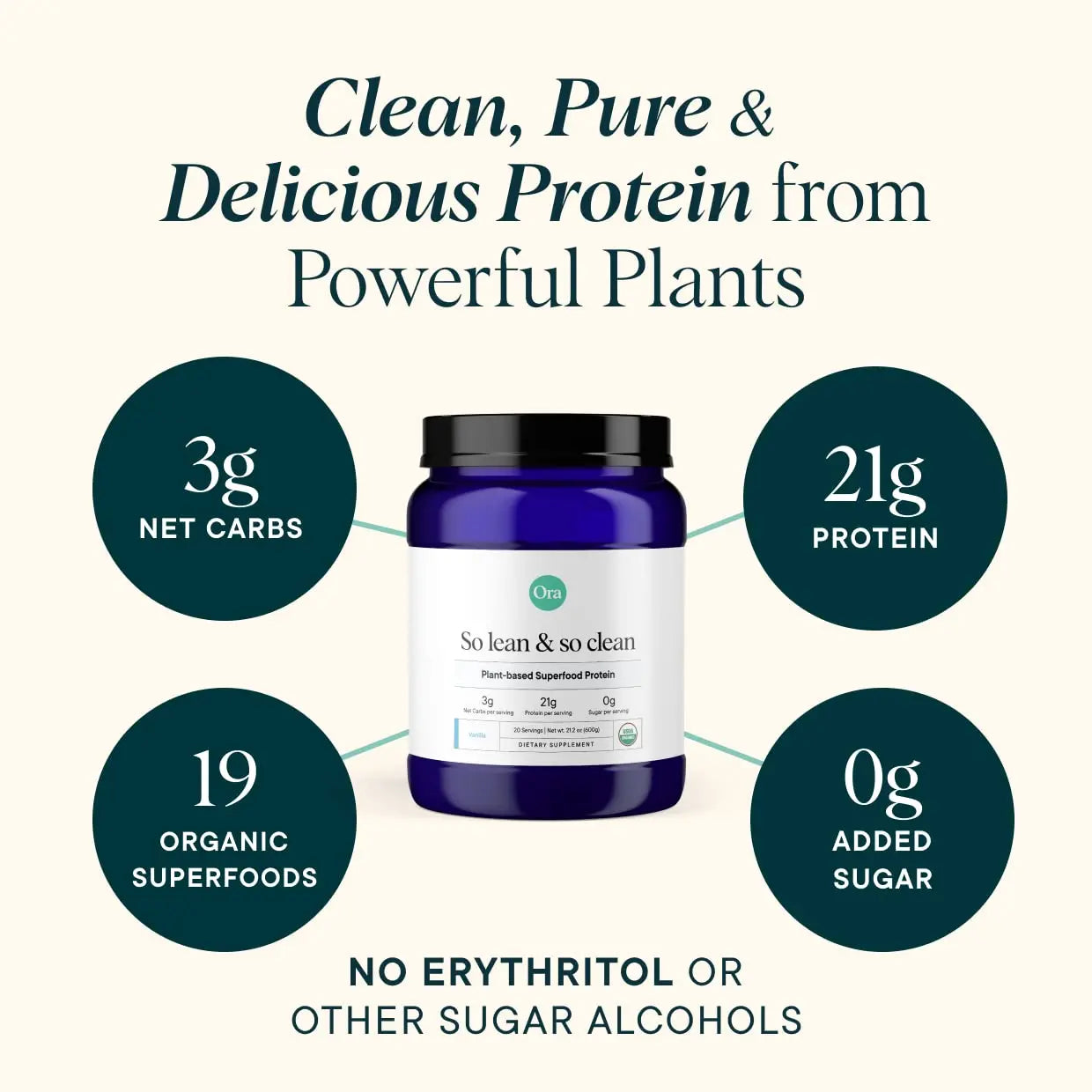 Ora Organic Protein Powder - 21g Plant-Based Protein for Women and Men Pre-Workout Ora Organic Au supplements
