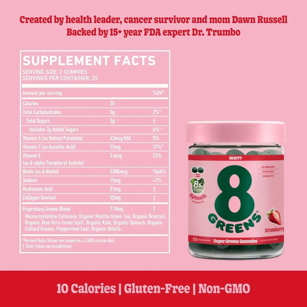 8Greens Skin Gummies with Collagen & Biotin - for Healthy Skin, Hair, and Nails 8Greens Au supplements