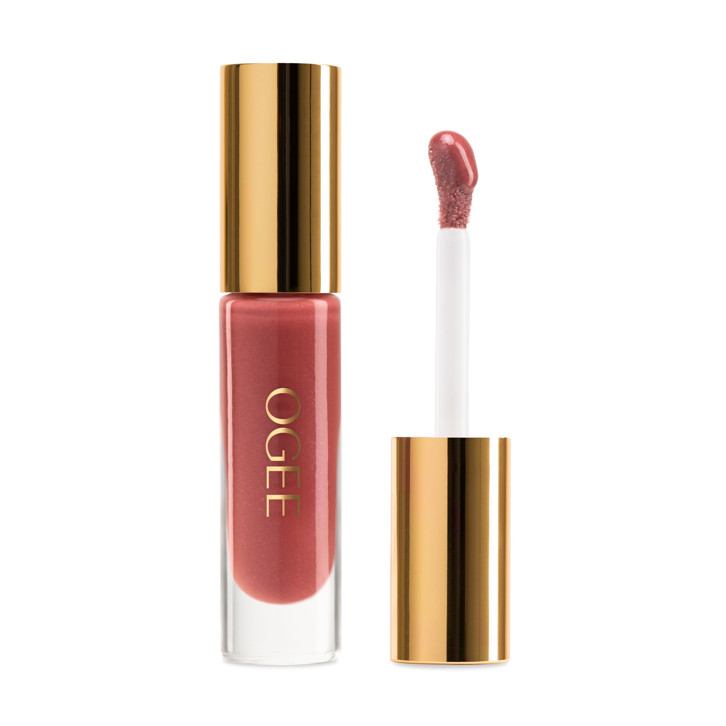 Ogee Beyond Clean Lip Gloss - Certified Organic Lip Gloss for Women - Effortlessly Plump, Hydrate & Add High-Shine Color, Freesia - Desert Rose Shimmer Ogee Au supplements
