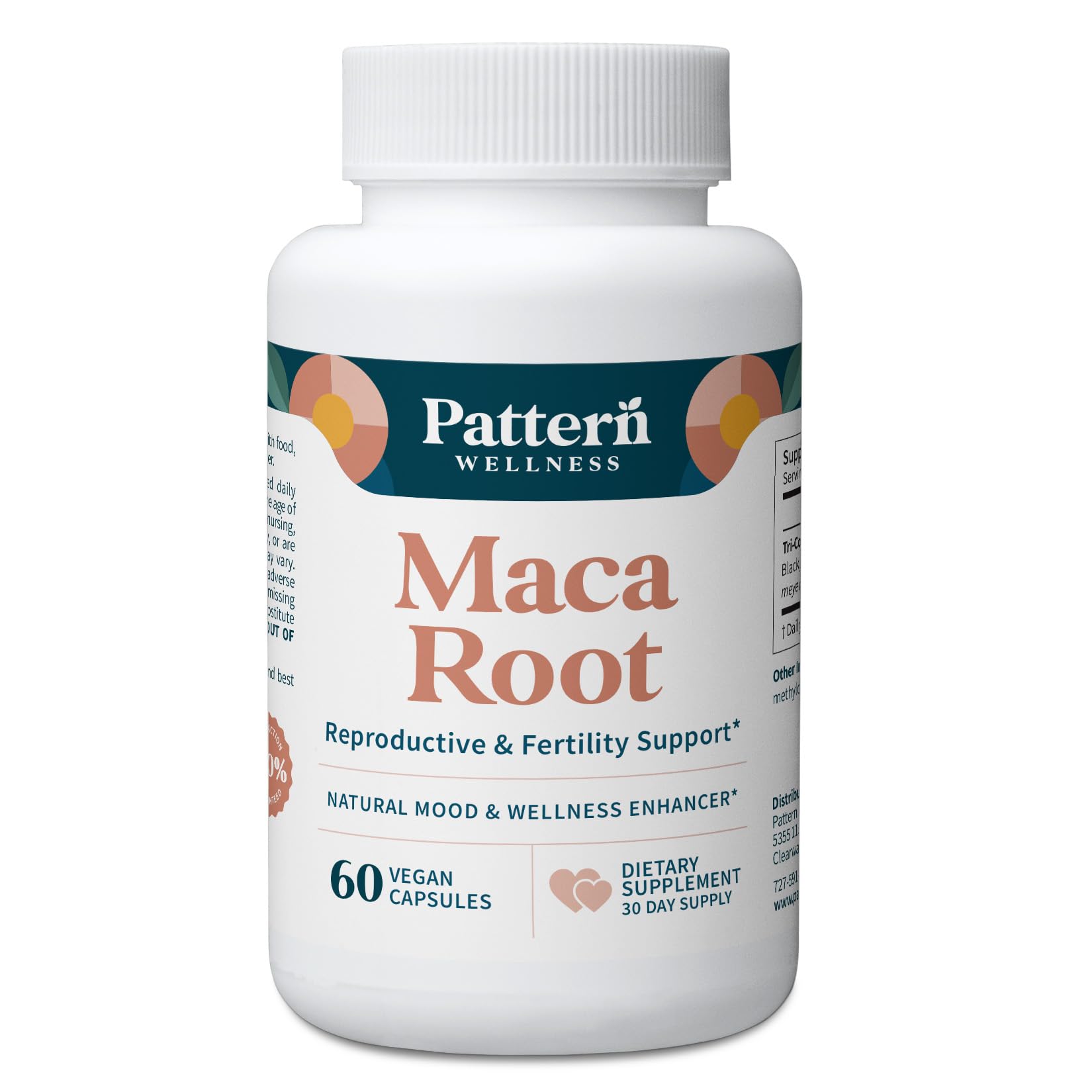 Pattern Wellness Maca Root Extract 20:1-500mg Per Serving – for Men & Women – Tri-Color Black/Red/Yellow Blend – 60 Vegan, Non-GMO Capsules Pattern Wellness Au supplements