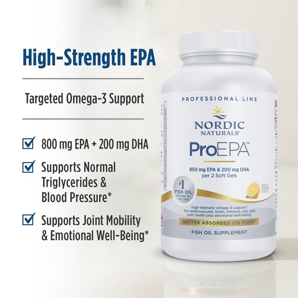 Nordic Naturals ProEPA, Lemon - 180 Soft Gels - 1210 mg Omega-3 - High-Intensity EPA Formula for Healthy Mood, Heart Health & Cellular Function - Non-GMO - 90 Servings Nordic Naturals Au supplements