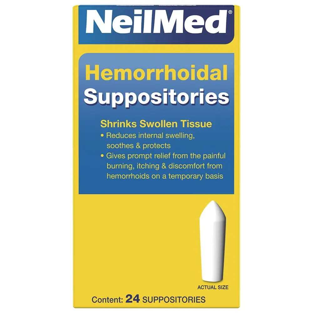 NeilMed Hemorrhoidal Suppositories, Shrinks Swollen Tissue, Relief from Burning, Itching and Discomfort of Hemorrhoids, 24 Count NeilMed Au supplements