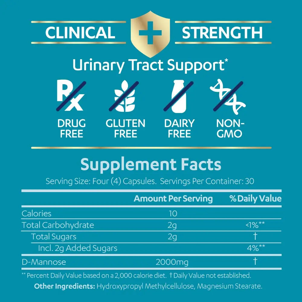 AZO D Mannose Urinary Tract Health, Cleanse, Flush & Protect The Urinary Tract, No.1 Pharmacist Recommended Brand, Clinical Strength, Non-GMO, 120 Count (Pack of 2) AZO Au supplements