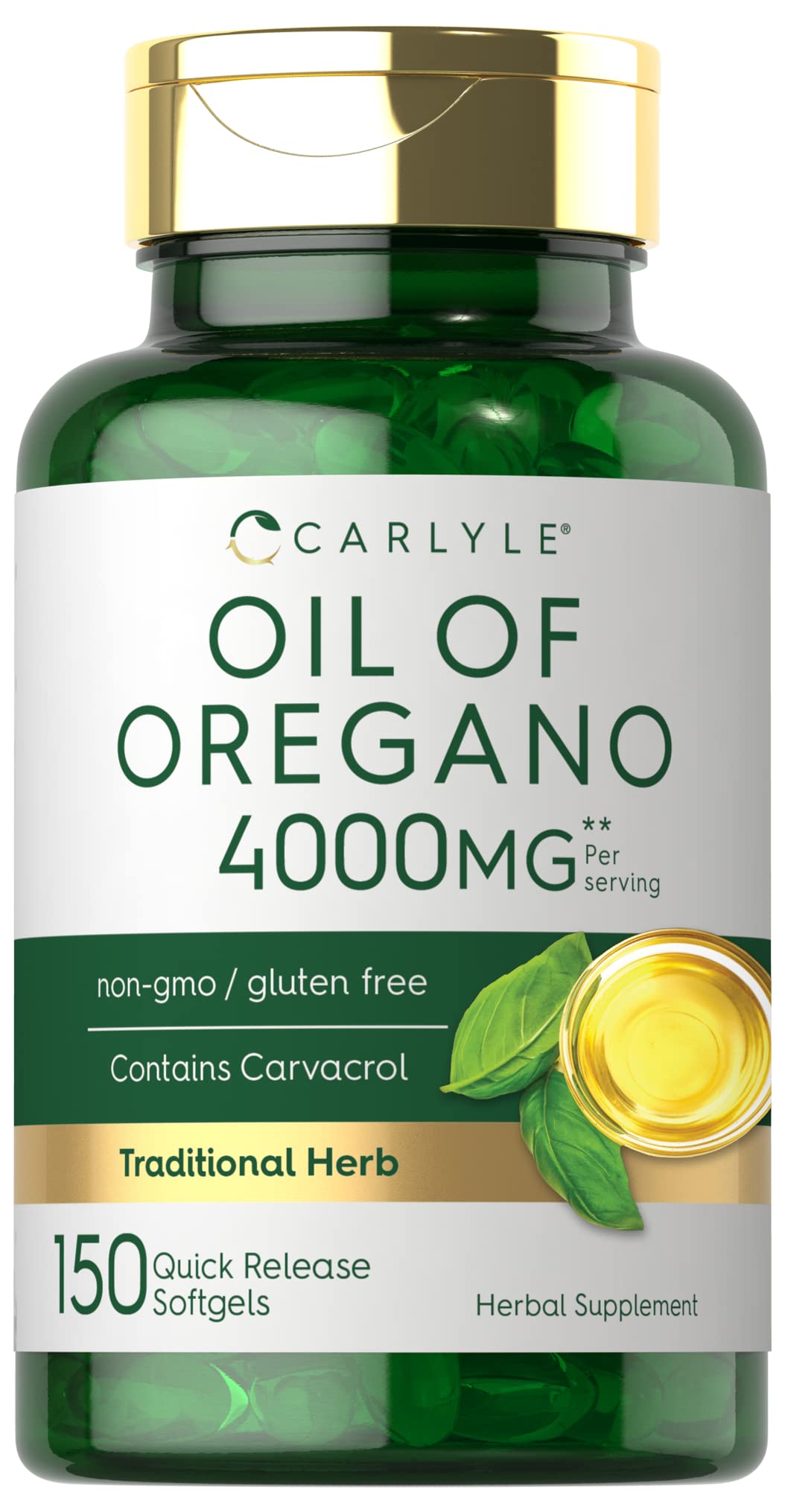 Oregano Oil Extract | Max Potency | 150 Softgel Capsules | Non-GMO and Gluten Carlyle Au supplements