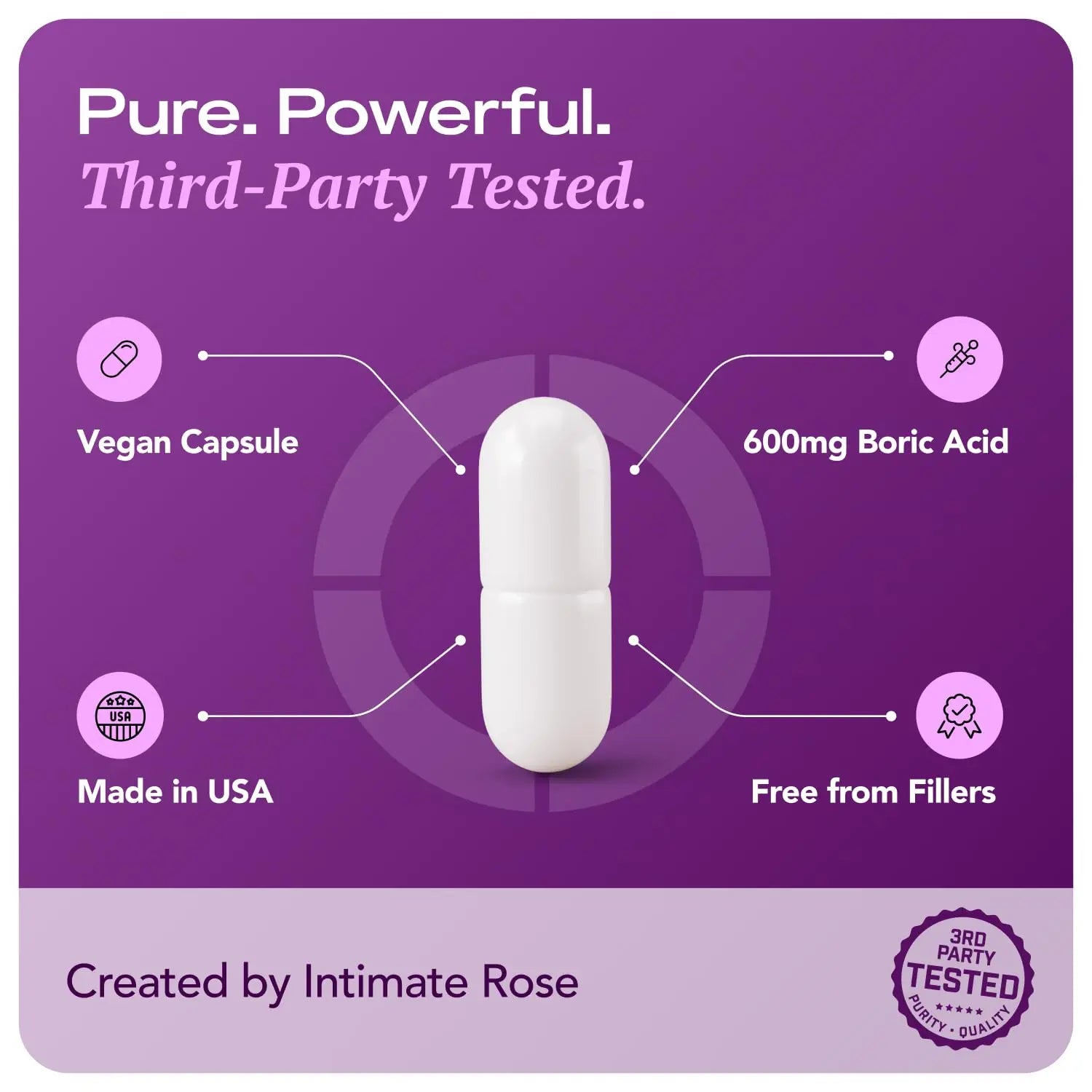 Intimate Rose Boric Acid Vaginal Suppositories, 14 Count for Feminine Deodorizing & Freshness - Vegan Capsules Intimate Rose Au supplements