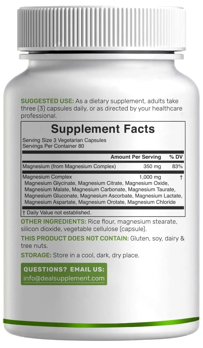 12‑in‑1 Magnesium Complex for Women 1,000 mg, 240 Vegetarian Capsules | Magnesium Glycinate, Citrate, Malate, Taurate, Orotate, Oxide & More | Chelated & Purified for Better Absorption DEAL SUPPLEMENT Au supplements