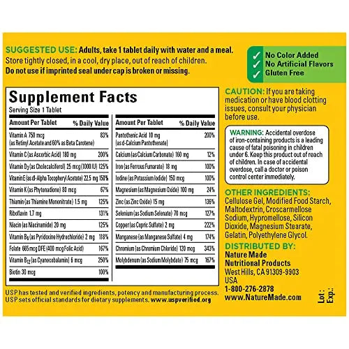 Nature Made Multivitamin Tablets with Iron, Multivitamin for Women and Men Nature Made Au supplements