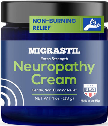 Basic Vigor Migrastil Neuropathy Relief Cream Extra Strength for Feet, Legs, and Hands. Made in The USA. Vegan and Cruelty-Free, Non-Greasy, Gentle, Non-Burning with Cooling Effect (4 oz.) Basic Vigor Au supplements