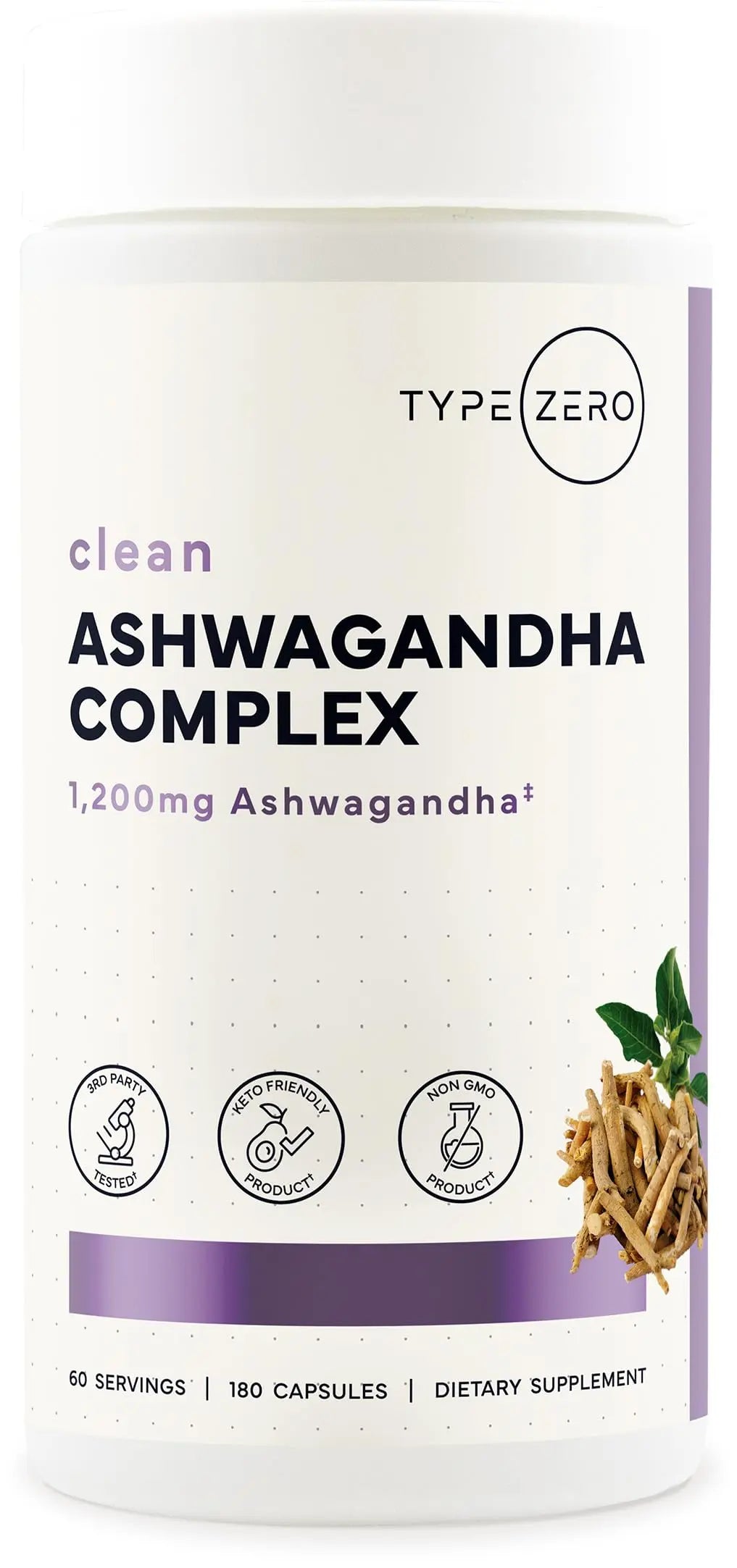 Type Zero KSM-66 Ashwagandha Root Extract 1,200mg, 60 Servings - High Potency 5% Withanolides - with Turmeric, Rhodiola Rosea and BioPerine Black Pepper Extract - 180 Veggie Caps Type Zero Au supplements
