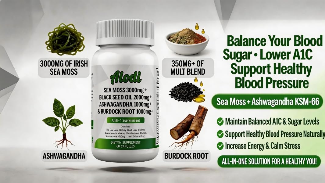 ALODI Super Seaweed Blend Supplement - Contains KSM-66 Ashwagandha, Black Seed Oil, Burdock Root, Kelp, Supports Digestion, Sleep, and Immune Health ALODI Au supplements
