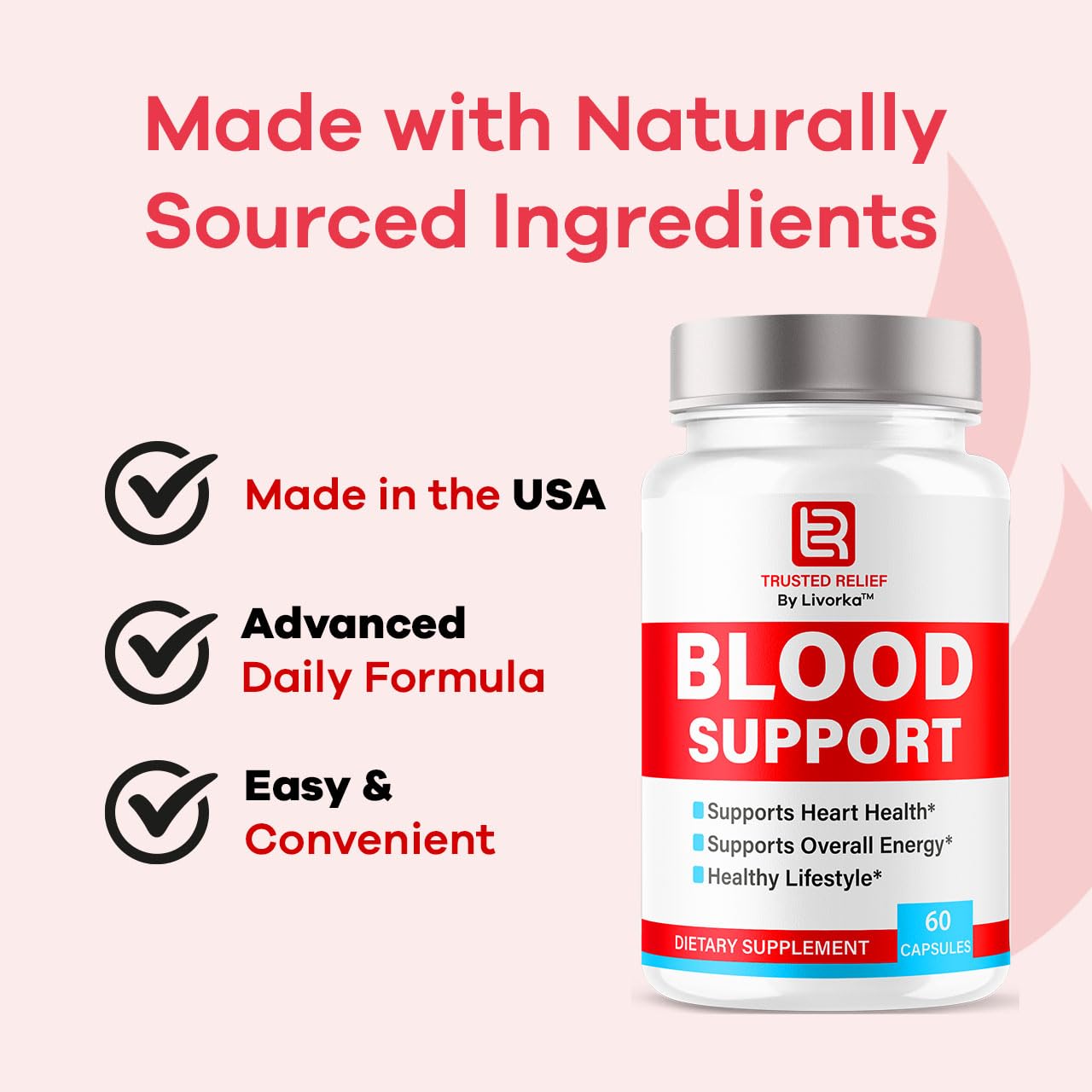 (2 Pack) Trusted Relief Blood Support Capsules - Official TrustedRelief Blood Support Vitamin Pills, Natural Trusted Relief Advanced Premium Formula Wellness & Overal Health, 120 Capsules For 2 Months LIVORKA Au supplements