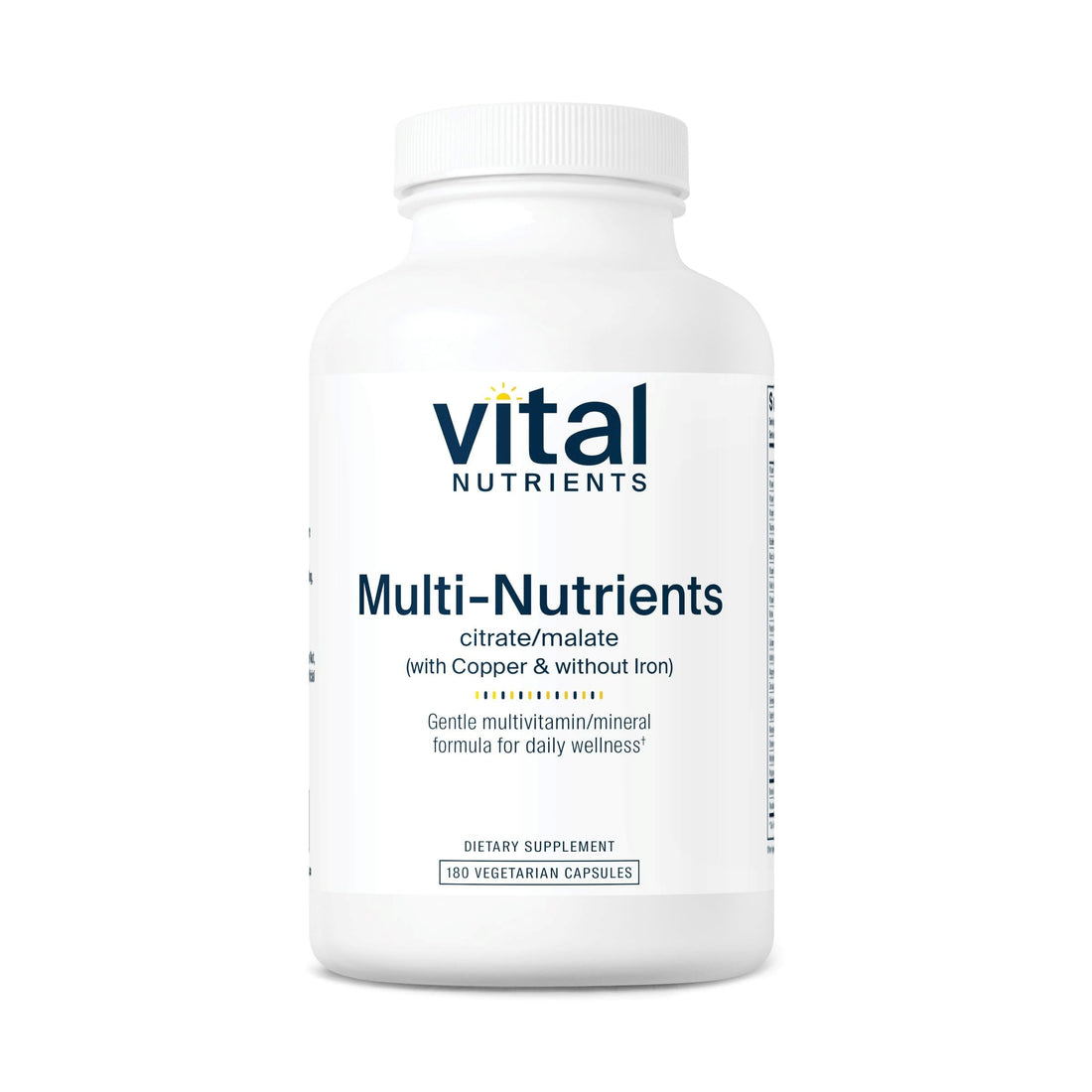 Vital Nutrients - Multi-Nutrients 2 - Citrate/Malate Formula (with Copper and Without Iron) - Multi-Vitamin/Mineral, Potent Antioxidants, Gentle Bioavailable Form - 180 Vegetarian Capsules per Bottle Vital Nutrients Au supplements